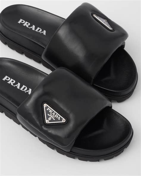 prada padded leather slides